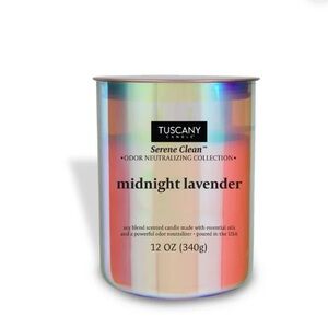 Midnight Lavender Odor Neutralizing Serene Clean Tuscany Candle.